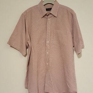 BUGATCHI UOMO SS RED & BLUE CHECKERED  SHIRT